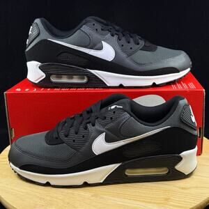 Men's Nike Air Max 90 Shoes Iron Smoke Grey Black White Size 9.5 CN8490-002
